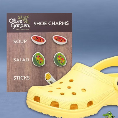 5 Pack Custom Molded Foam Shoe Charms on 4x6 Card